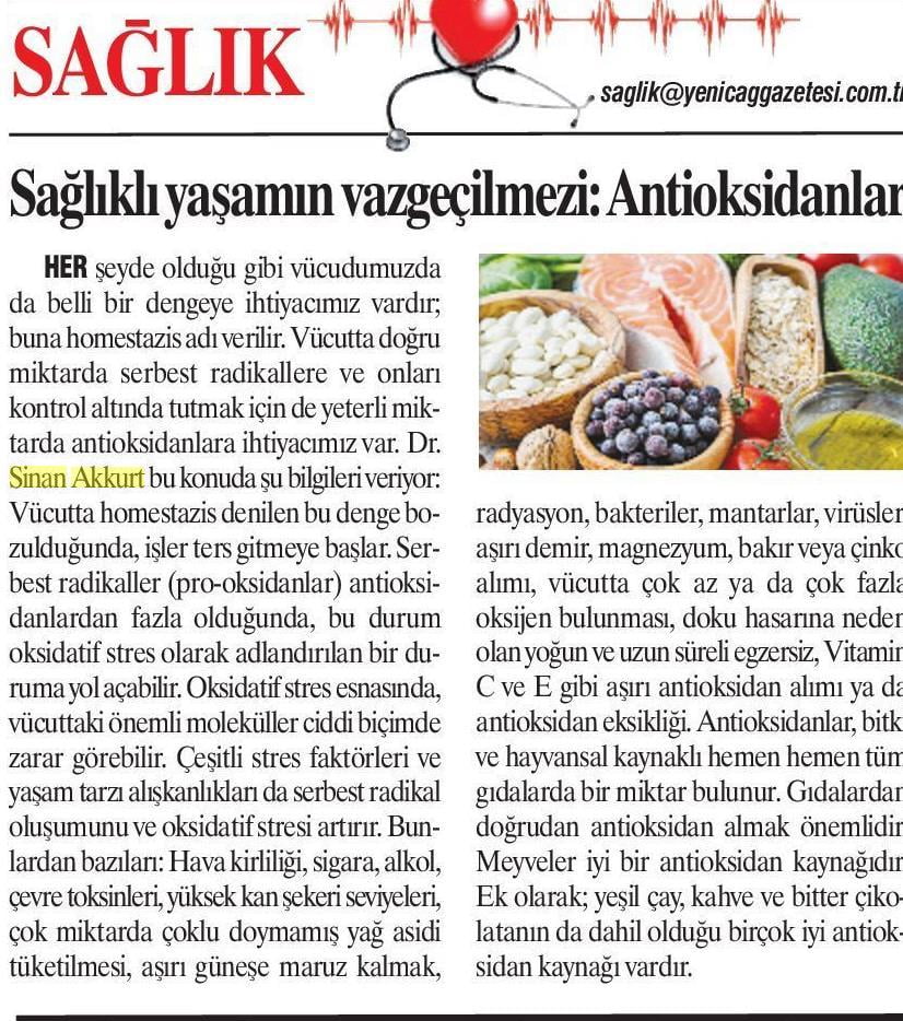 Sağlıklı yaşamın vazgeçilmez unsuru: Antioksidanlar 1 Sağlıklı yaşamın vazgeçilmez unsuru: Antioksidanlar