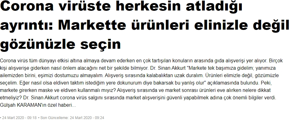 Corona virüste herkesin atladığı ayrıntı: Markette ürünleri elinizle değil gözünüzle seçin 1 Markette Ürünleri Elinizle Değil Gözünüzle Seçin