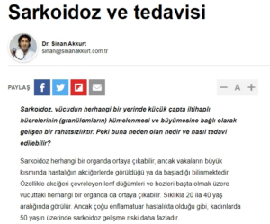 Sarkoidoz nedir ve nasıl tedavi edilir?