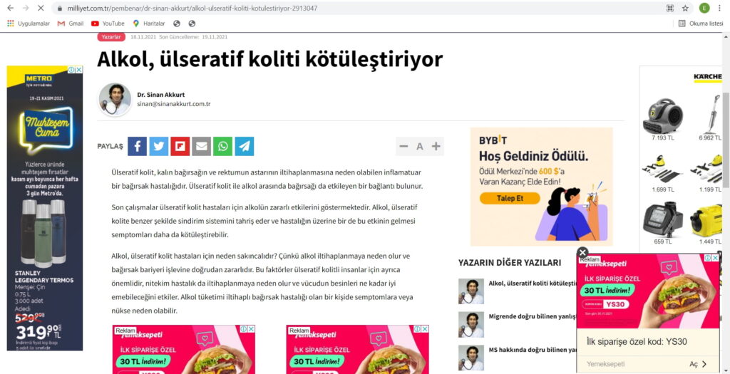 Alkol, ülseratif koliti kötüleştiriyor