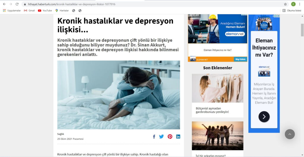 Kronik hastalıklar ve depresyon