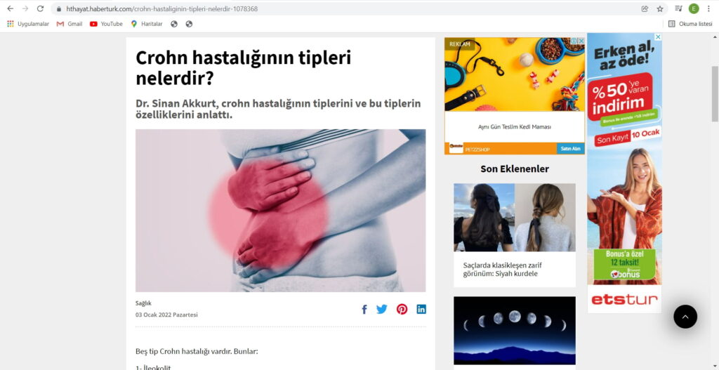 Crohn hastalığının tipleri nelerdir? 1 Crohn hastalığının tipleri nelerdir?