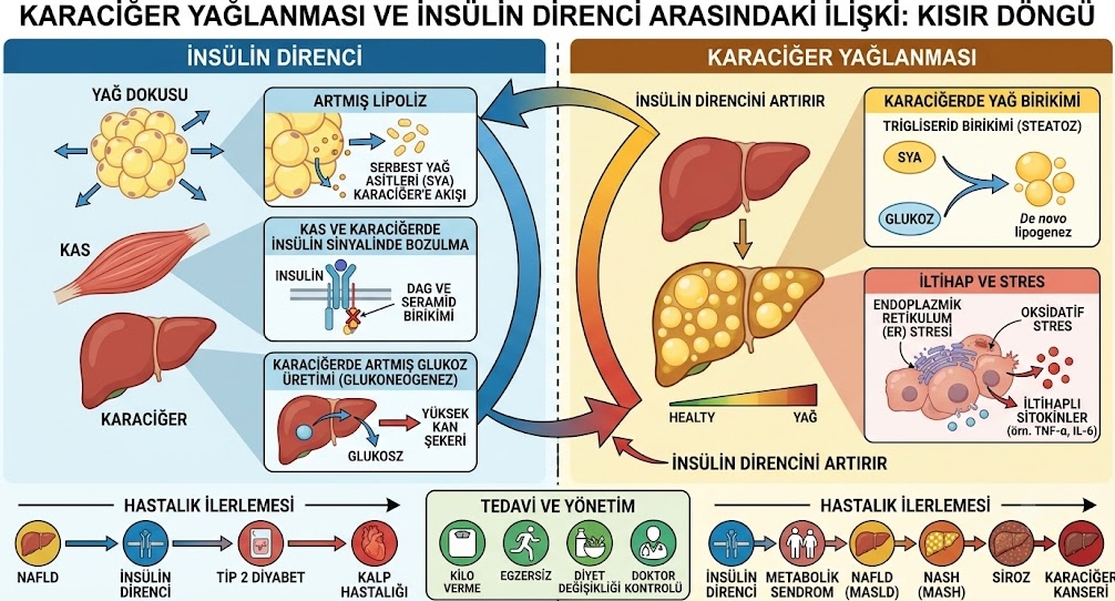 karaci ger yaglasnmasi Karaciğer Yağlanması ile İnsülin Direnci Arasındaki İlişki