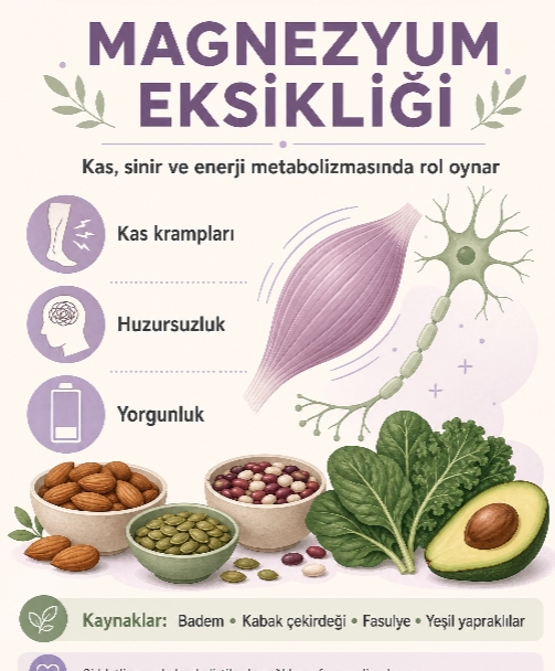 B12, Demir, D Vitamini ve Magnezyum Eksikliği Hangi Belirtilere Yol Açar? 4 magnezyum eksikligi B12, Demir, D Vitamini ve Magnezyum Eksikliği Hangi Belirtilere Yol Açar?